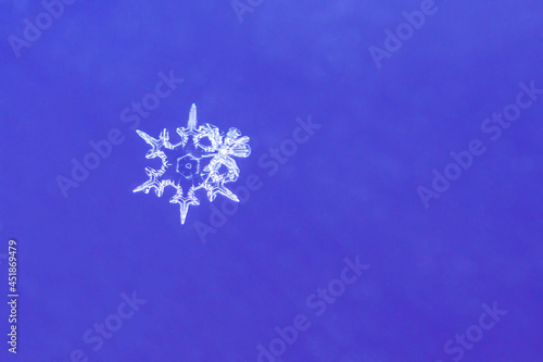 Macro image of a single snowflake