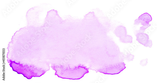 Watercolor purple blobs blot on paper. watercolor texture