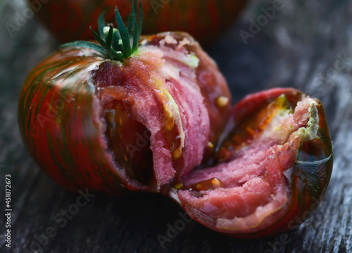 Ripe heirloom tomatoes - Chocolate stripes