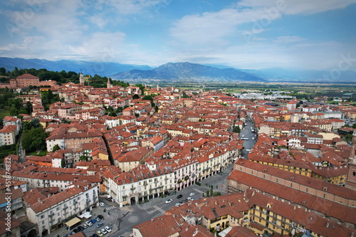 Photos Aerial view of the town of Saluzzo, one of the best preserved medieval villages