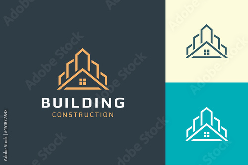 Home or building logo in modern shape for real estate business