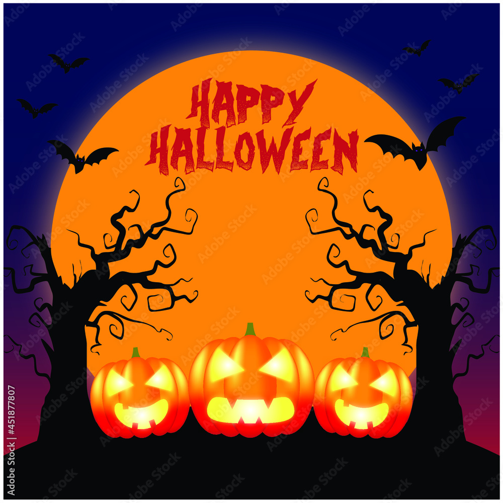 Happy Halloween Scary Pumpkin Design Happy Halloween Scary Pumpkin Design