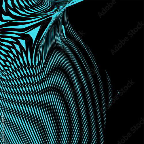 Digital dynamic mono color geometric abstract background texture with lines distortion, deformation effect. Calm wave backdrop saver for web design, business card, mobile apps, poster, package.