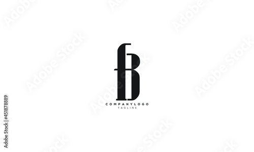 FIB, FB, Abstract initial monogram letter alphabet logo design