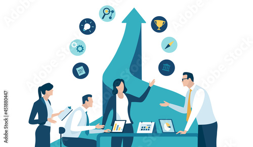 Strategy. Teamwork. Growth. Business vector illustration. photo