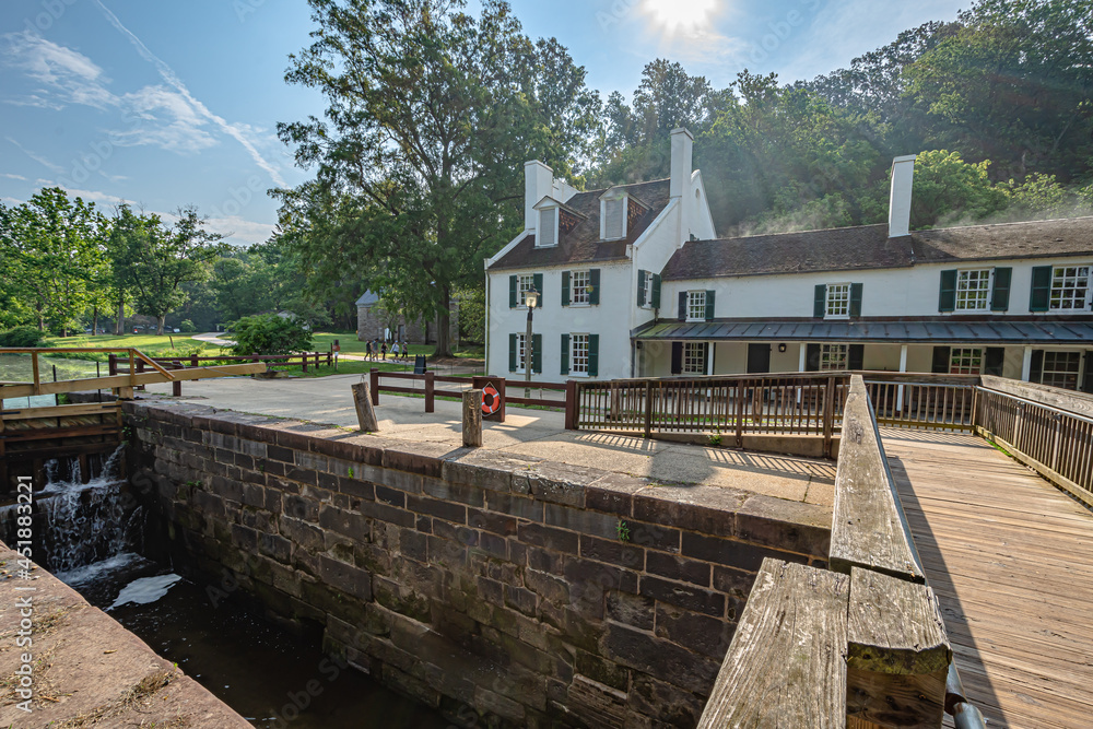 The Great Falls Tavern Visitor Center at Chesapeake and Ohio Canal National Historic Park. The Great Falls Tavern Visitor Center at Chesapeake and Ohio Canal National Historic Park.