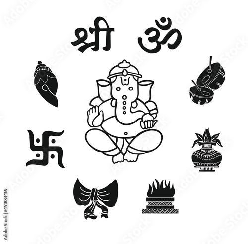 Indian wedding clip art. Happy Wedding INDIAN WEDDING CARD CLIP ART SYMBOL SAFA, HAWAN AND GATHBANDHAN