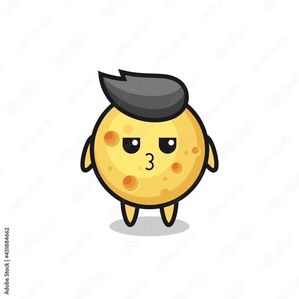 the bored expression of cute round cheese characters