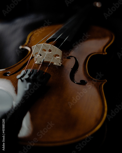 violin on dark background