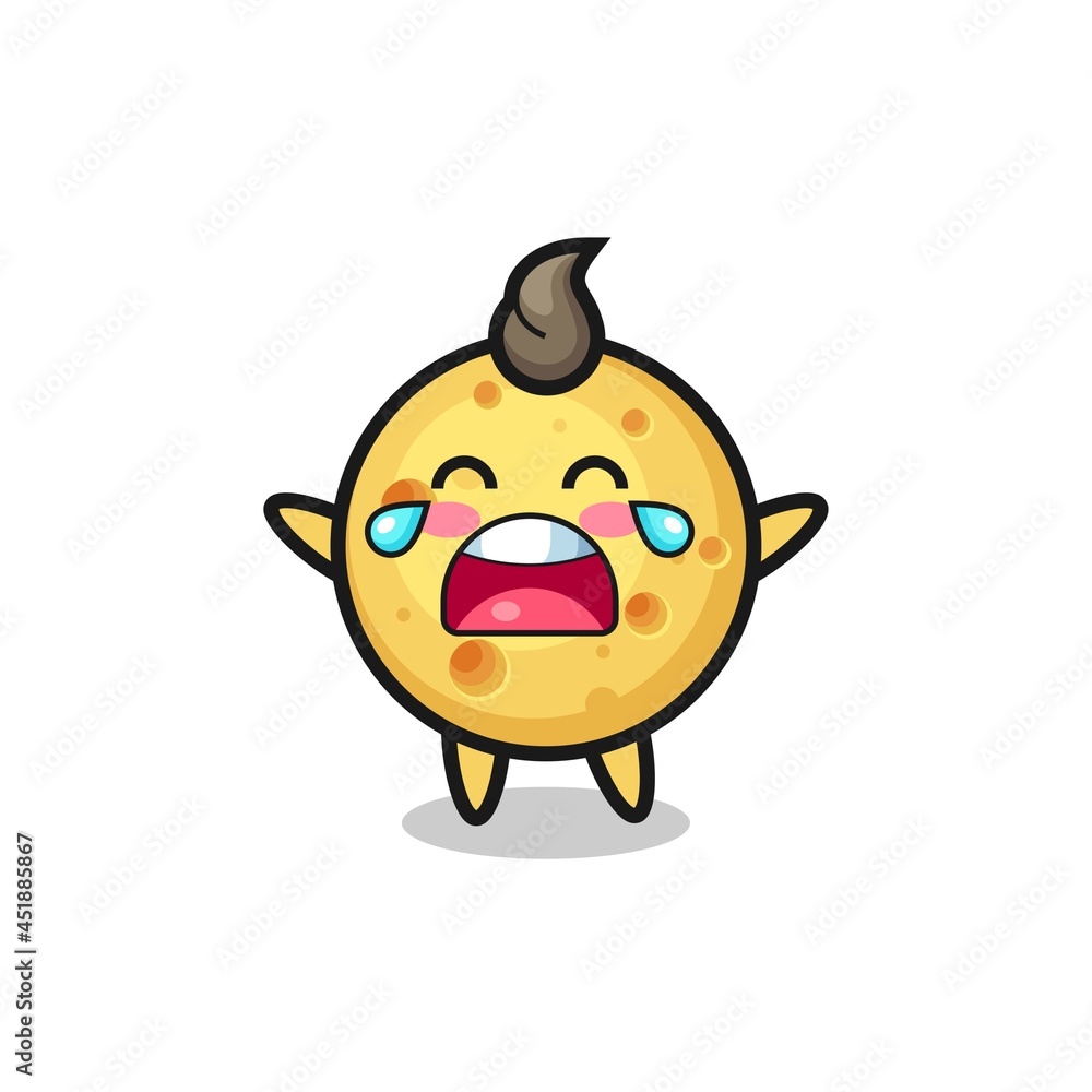 the illustration of crying round cheese cute baby the illustration of crying round cheese cute baby
