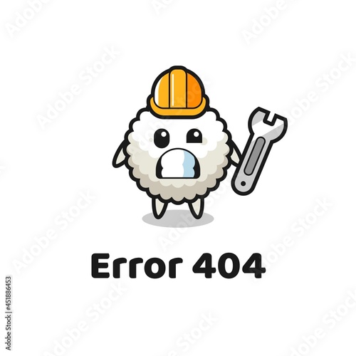 error 404 with the cute rice ball mascot