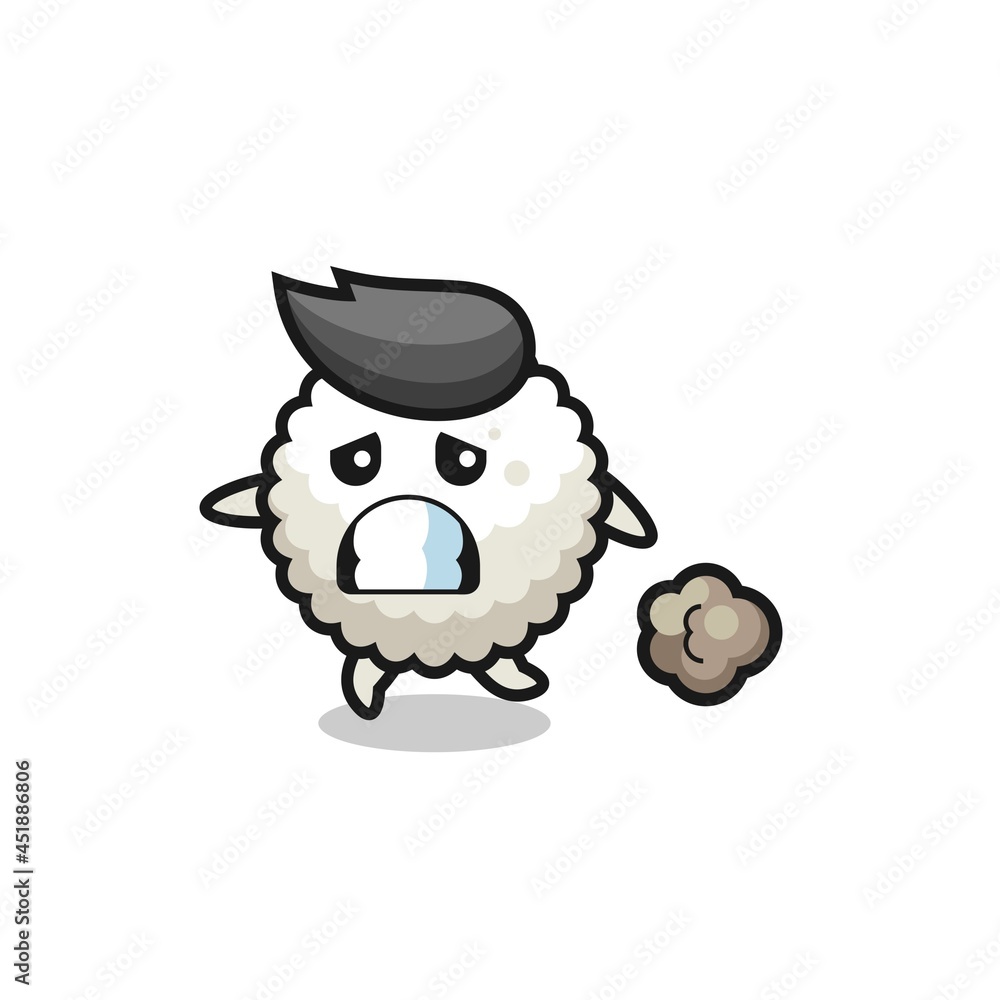 illustration of the rice ball running in fear illustration of the rice ball running in fear