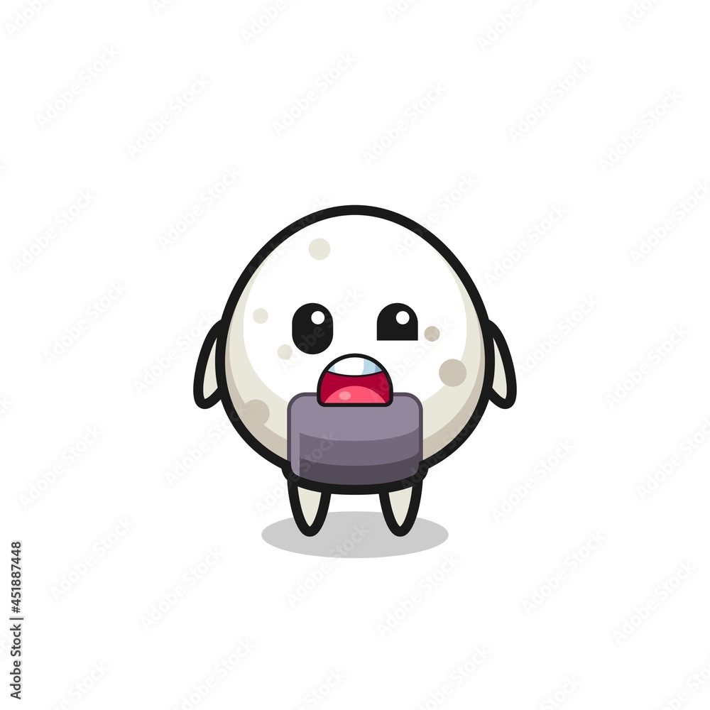 Obraz premium the shocked face of the cute onigiri mascot