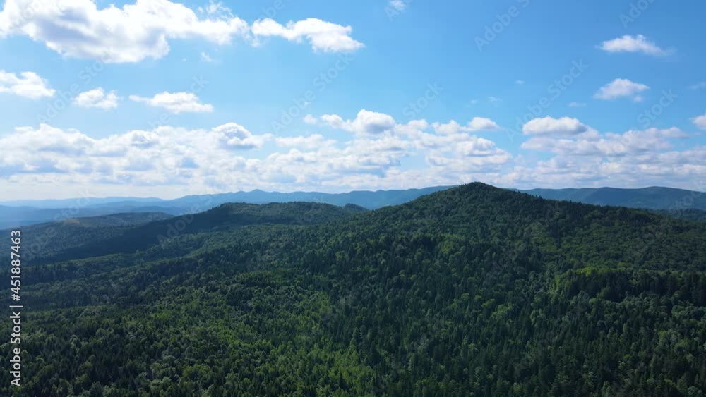 Bavarian forest mountains aerial view aerial flight dense deciduous coniferous Bavarian forest mountains aerial view aerial flight dense deciduous coniferous