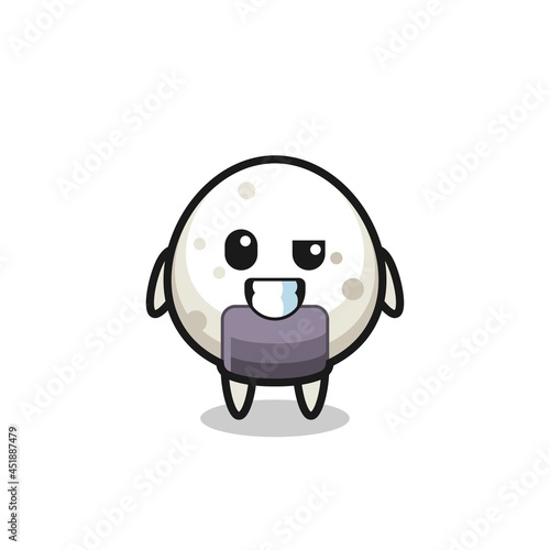 cute onigiri mascot with an optimistic face