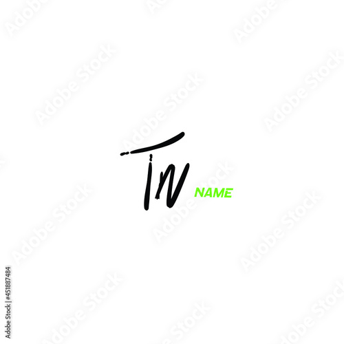 TN handwritten logo for identity