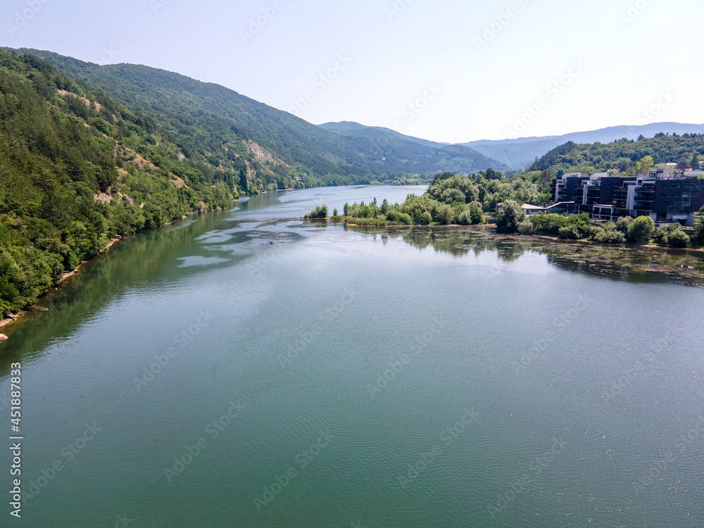 Obraz premium Aerial summer view of Pancharevo lake, Bulgaria