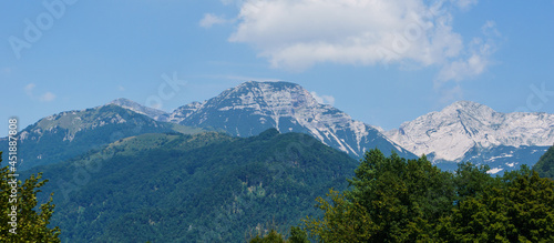 Panorama of mountain range, Slovenia