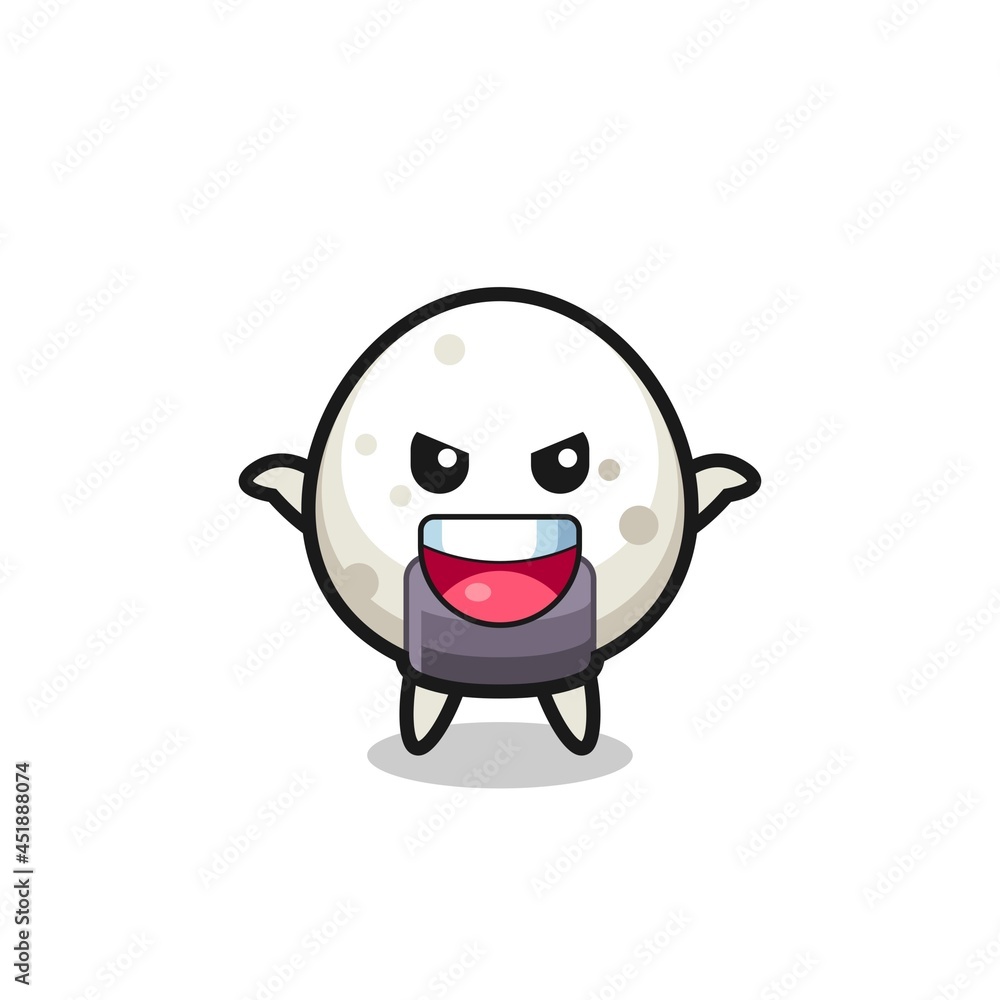 the illustration of cute onigiri doing scare gesture the illustration of cute onigiri doing scare gesture