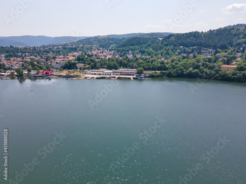 Aerial summer view of Pancharevo lake, Bulgaria