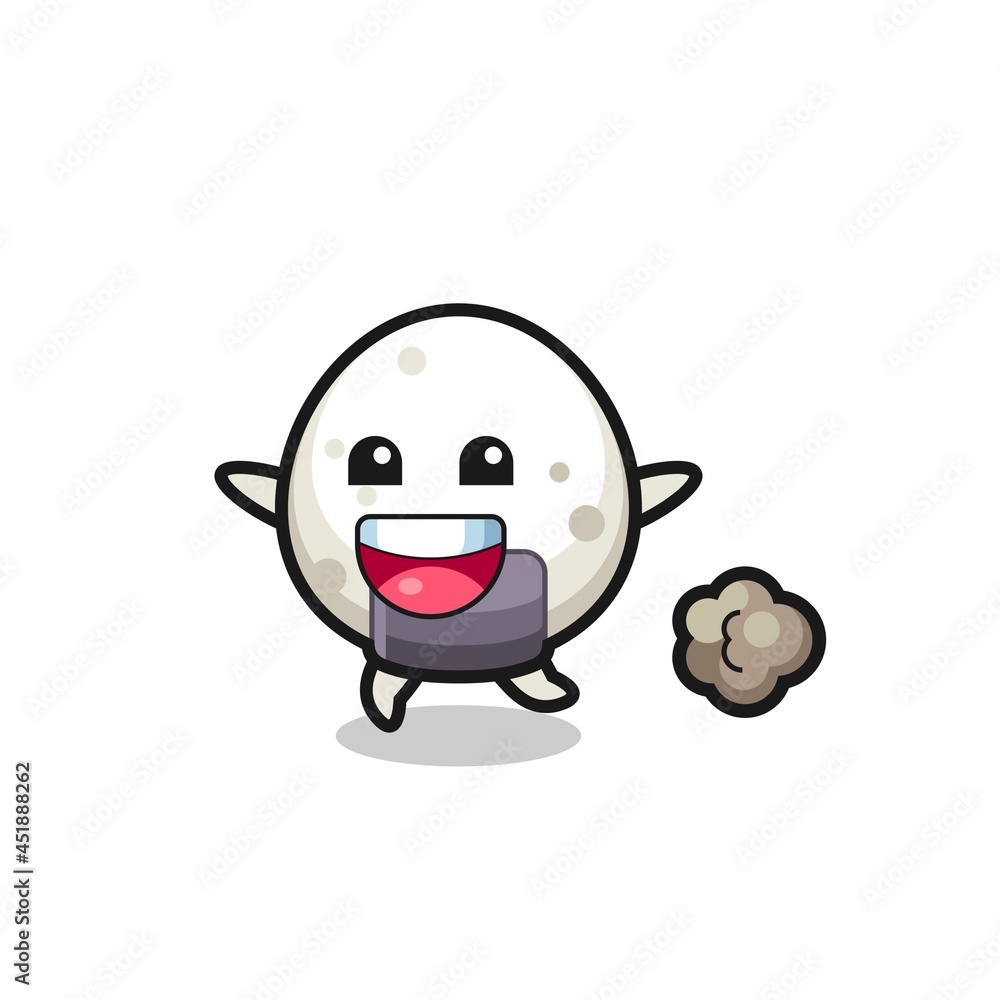 the happy onigiri cartoon with running pose the happy onigiri cartoon with running pose