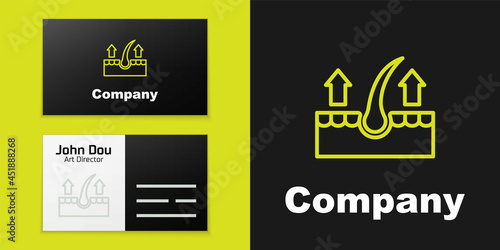 Logotype line Human hair follicle icon isolated on black background. Hair care treatment. Logo design template element. Vector