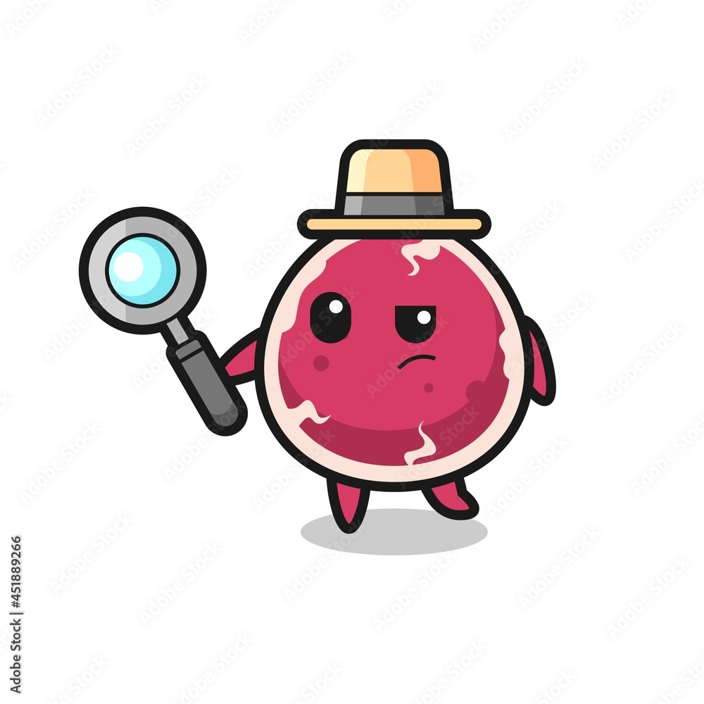 Obraz premium beef detective character is analyzing a case