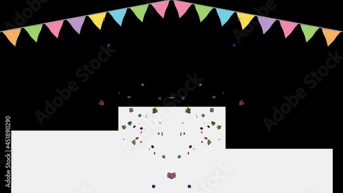 揺れる旗の背景ビデオアルファ付き