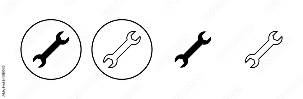 Wrench icon set. repair icon vector. tools icon vector Wrench icon set. repair icon vector. tools icon vector