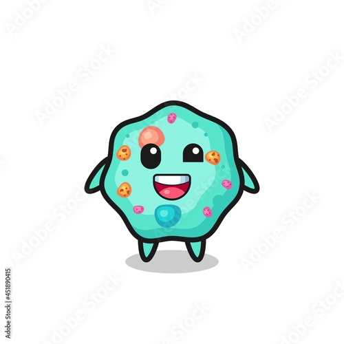 illustration of an amoeba character with awkward poses