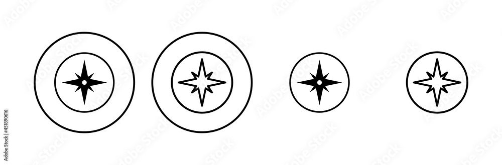 Compass icon set. arrow compass icon vector Compass icon set. arrow compass icon vector