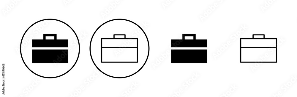 Briefcase icon set. suitcase icon. luggage symbol. Briefcase icon set. suitcase icon. luggage symbol.