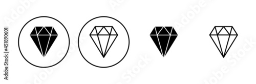 Diamond icon set. diamond gems vector icon.
