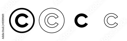 Copyright icon set. copyright symbols