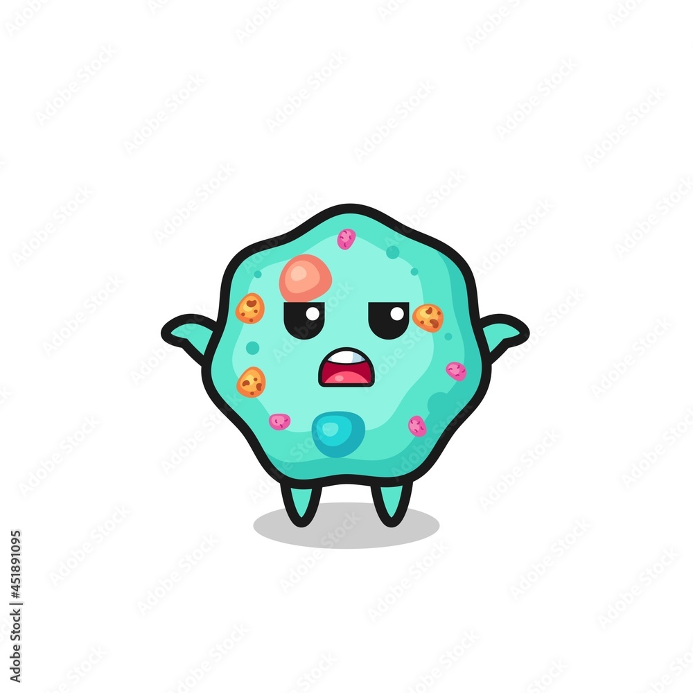 amoeba mascot character saying I do not know amoeba mascot character saying I do not know