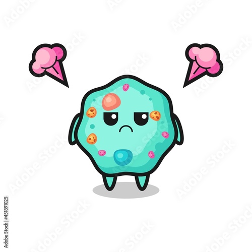 annoyed expression of the cute amoeba cartoon character