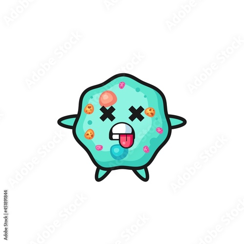 character of the cute amoeba with dead pose