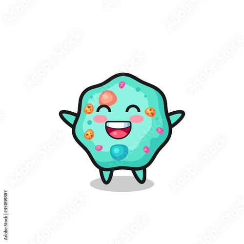 happy baby amoeba cartoon character