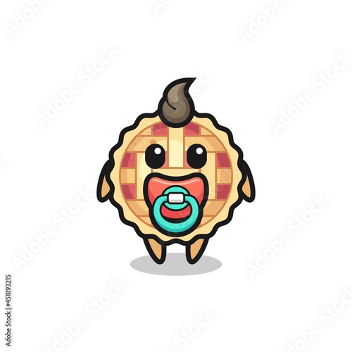 baby apple pie cartoon character with pacifier