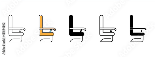 office chair icon vector set. working seat chair vector illustration