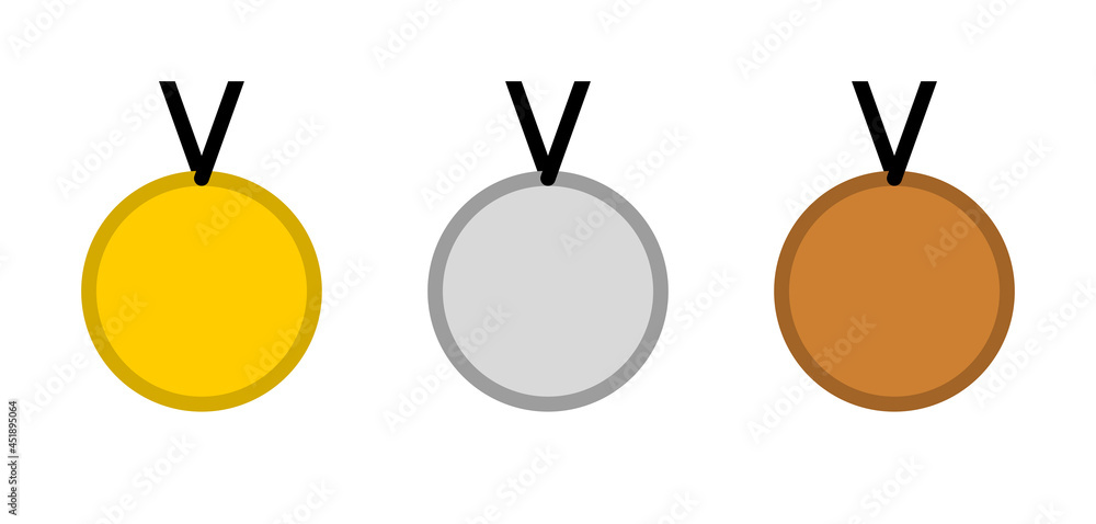 Medal Icon Set including Top Three 1st Gold 2nd Silver 3rd Bronze ...