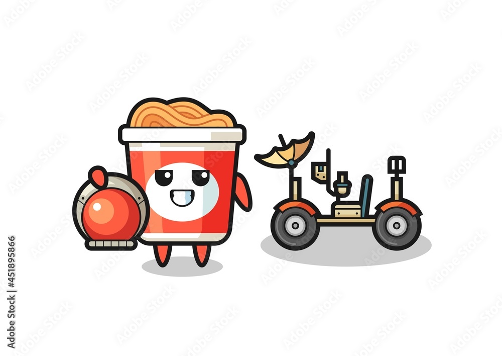 the cute instant noodle as astronaut with a lunar rover the cute instant noodle as astronaut with a lunar rover