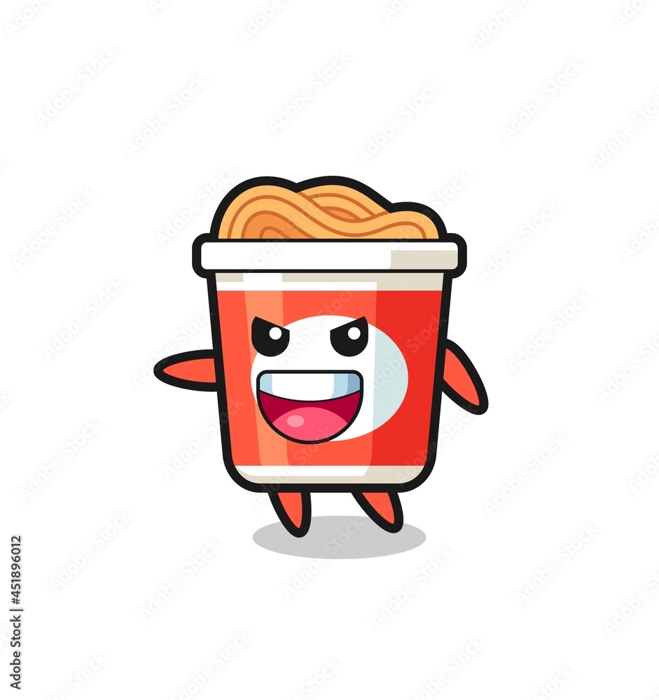 instant noodle cartoon with very excited pose instant noodle cartoon with very excited pose