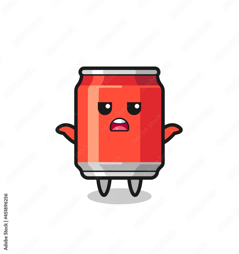drink can mascot character saying I do not know drink can mascot character saying I do not know