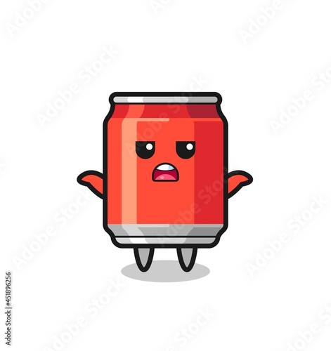 drink can mascot character saying I do not know