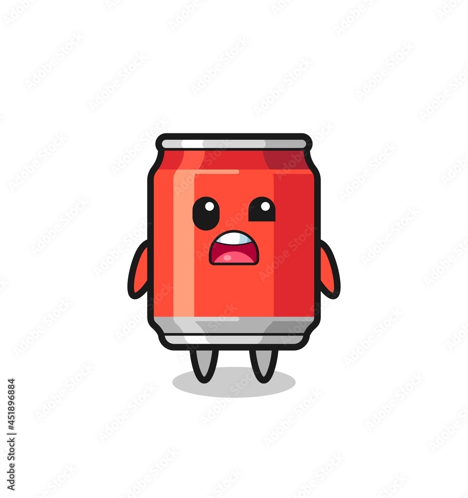the shocked face of the cute drink can mascot the shocked face of the cute drink can mascot