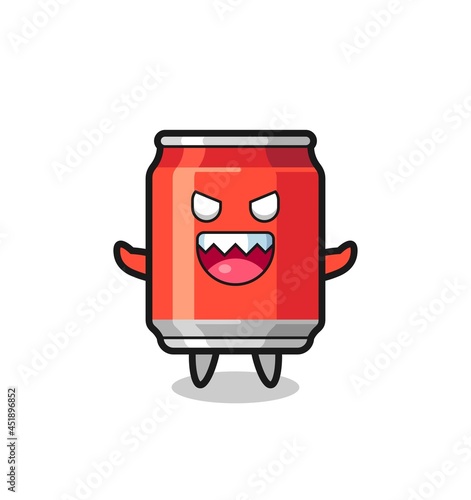 illustration of evil drink can mascot character © heriyusuf