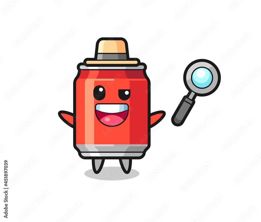 illustration of the drink can mascot as a detective who manages to solve a case illustration of the drink can mascot as a detective who manages to solve a case