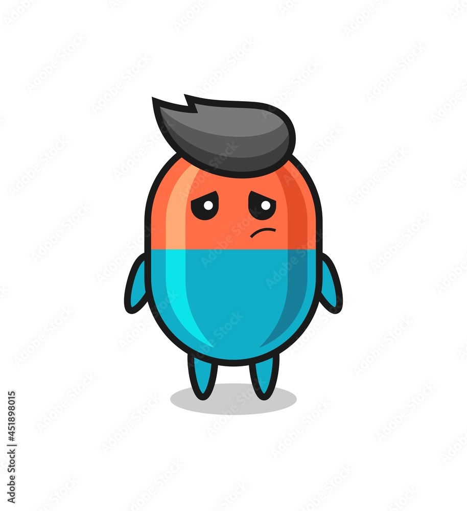 Obraz premium the lazy gesture of capsule cartoon character