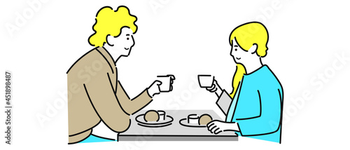 デートする男女のイラスト